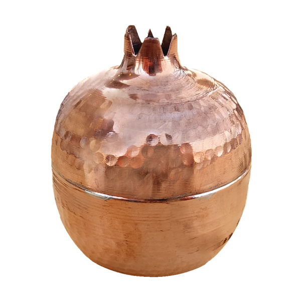Tiny Pomegranate-Shaped Copper Sugar Bowl