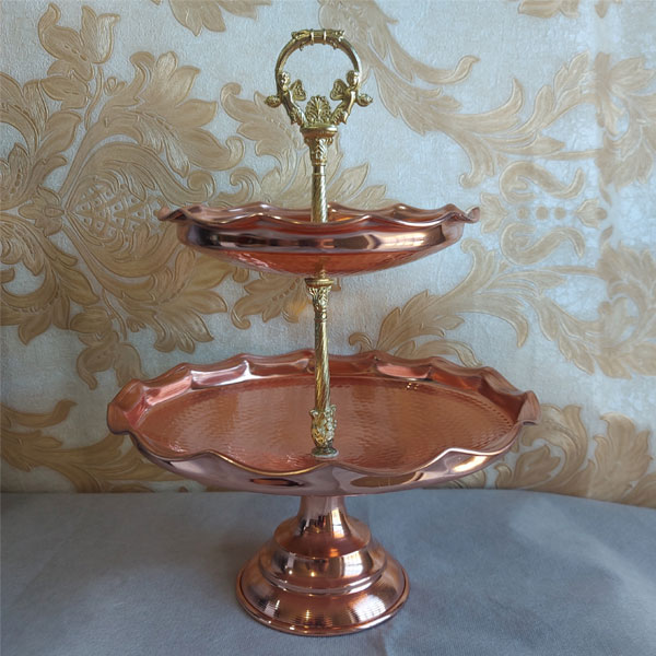 شیرینی خوری مسی دو طبقه