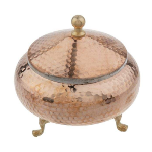 Copper Sugar Bowl with Brass Base