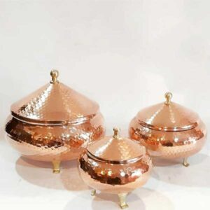 Copper Sugar Bowl with Brass Base ZH226