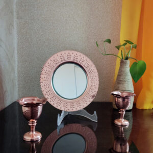 Copper Mirror and Candlestick Set for Nowruz (code: ZH223.12)