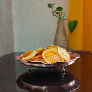 Copper Sweet Plate with three brass legs (Code: ZH250)