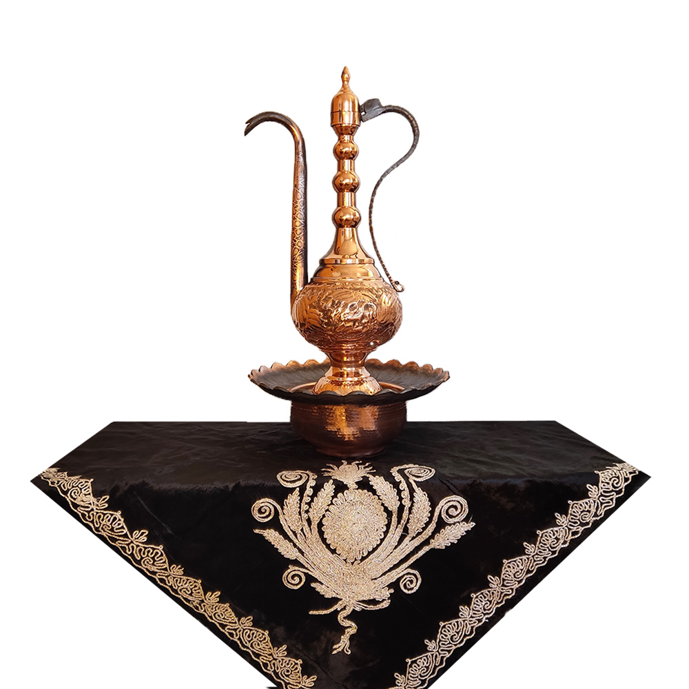 آفتابه لگن توپی قلم زنی مشکی