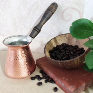 Copper Coffee Pot with Wooden Handle (Turkish Design) (ZH253)