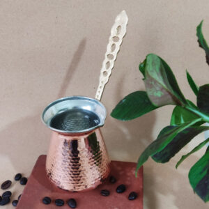 Copper Coffee Pot with Brass Handle (Turkish Design) ( ZH254)