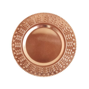 Copper Appetizer Plate with Lily Design