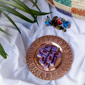 Copper Appetizer Plate with Lily Design (code: ZH223)