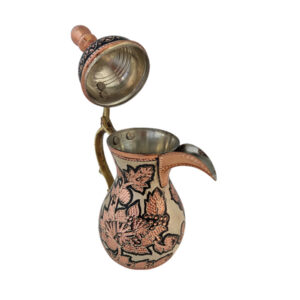 Copper Arabic Dala Coffee Pot with Silver Plating (code ZH212.6)