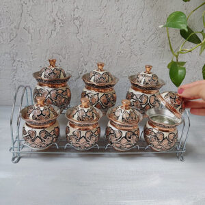 Seven-Piece Two-Tier Silver-Plated Copper Samovar Set (ZH265)