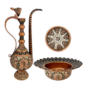 Black Copper Silver-Plated Basin and Ewer Set (ZH44.7)