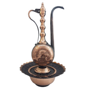 Basin and Ewer Set with Black Engraving Design