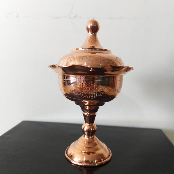 قندان مسی پایه دار