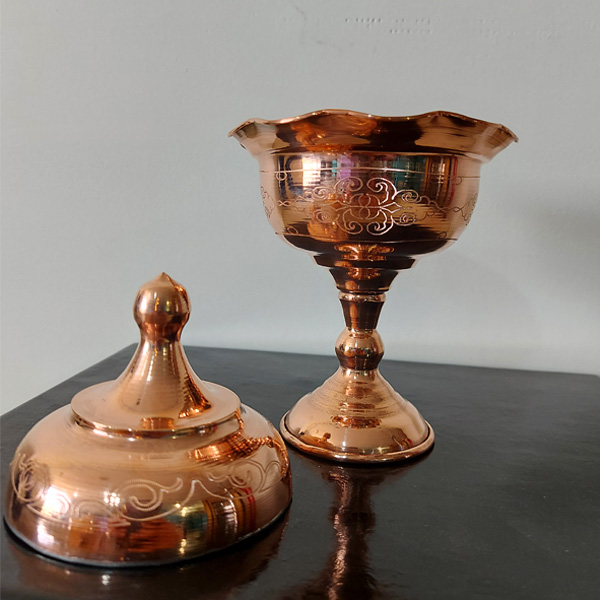 قندان پایه دار مسی