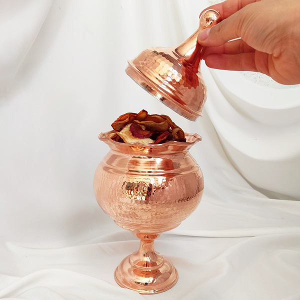 آجیل خوری مسی پایه دار