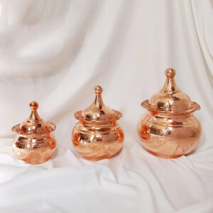 Copper serving set without stand, with beaded rim (code: ZH283.3)
