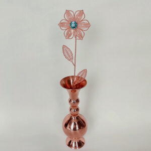 Copper flower with turquoise inlay wholesale (code: ZH286.1)