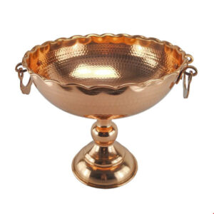 Copper single-footed bowl with earrings (code: ZH224.6)