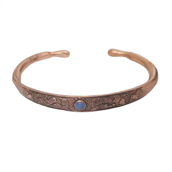 1- Gem Lion Tasarımı Bakır Bilezik (Kod: JW87)