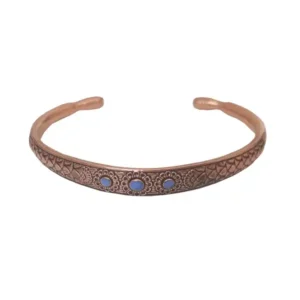 3-Gem Lotus Copper Bracelet