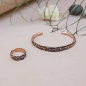 3-Gem Lotus Copper half-set wholesale (Code: JW86.2)