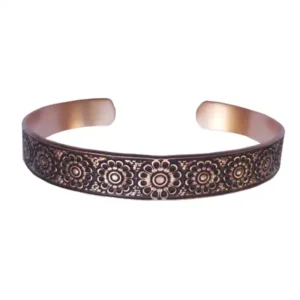 9-flowered Lotus Copper Bracelet