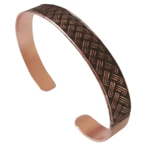 Copper bracelet warp and weft pattern (1cm) (code: JW47)