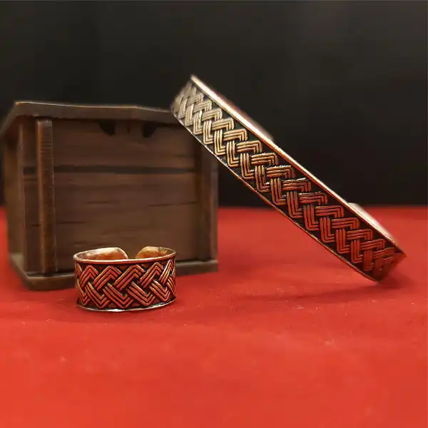 طقم نصف نحاسي بنقشة السدى واللحمة (الرمز: JW47.2) - الصورة 5