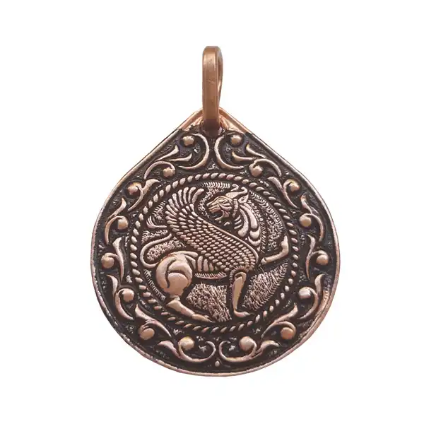 Griffin copper necklace pendant