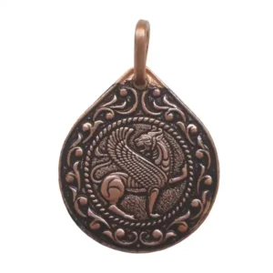 Griffin copper necklace pendant