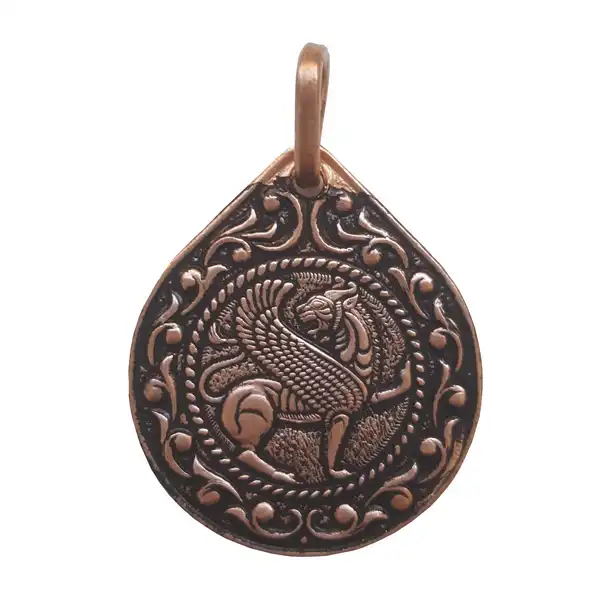 Griffin copper necklace pendant