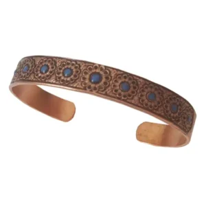 Lotus Copper Bracelet with 9 gemstones wholesale (Code: JW90)