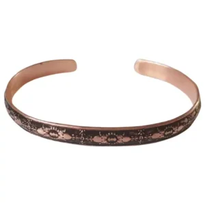 One-centimeter Crown and Flower Copper Bracelet