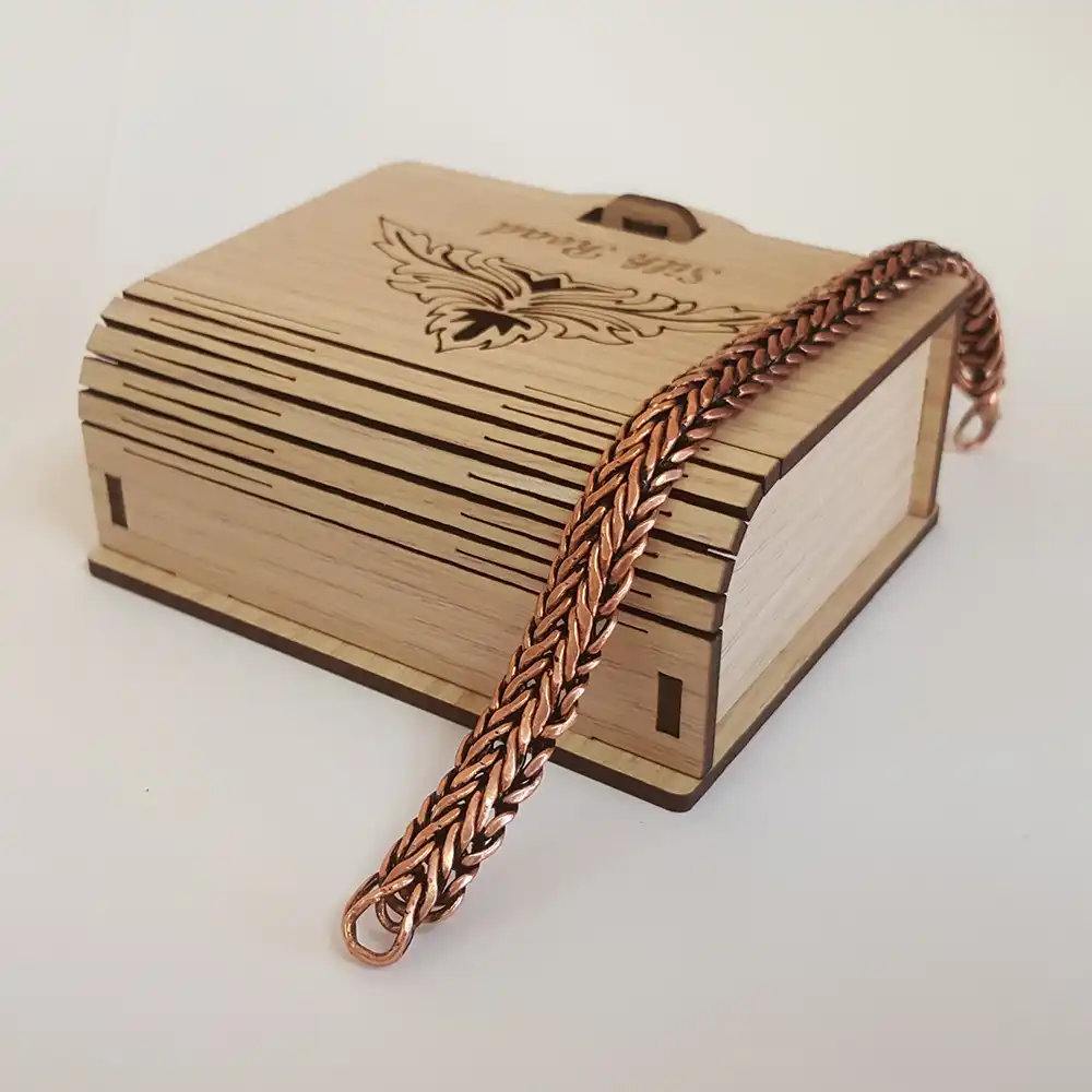 سوارَه من النحاس بتصميم ثعبان وسلسلة للرجال (JW13.5) - الصورة 3