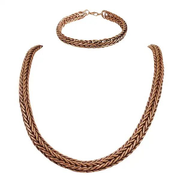 سوارَه من النحاس بتصميم ثعبان وسلسلة للرجال (JW13.5) - الصورة 5