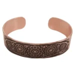 Wide Copper bracelet (lotus flowers)