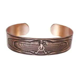 Wide Faravahar Copper Bracelet