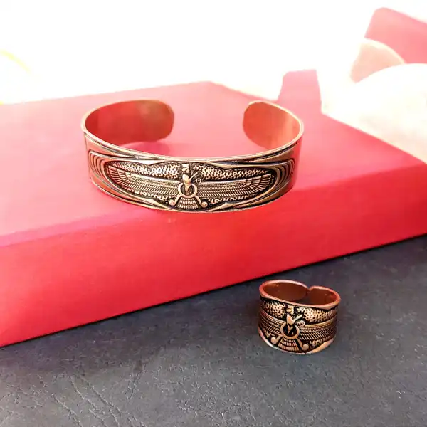 Wide Faravahar Copper Half-Set