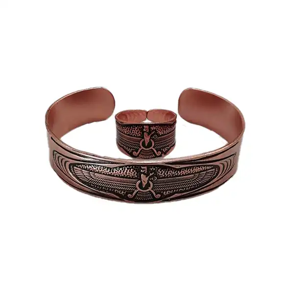 Wide Faravahar Copper Half-Set