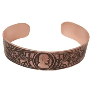 Wide Lion and Commander Copper Bracelet