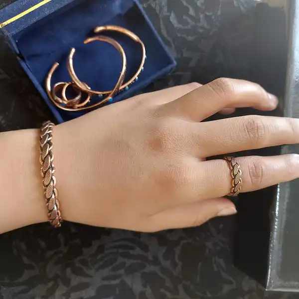 Wide Woven Copper Half-Set