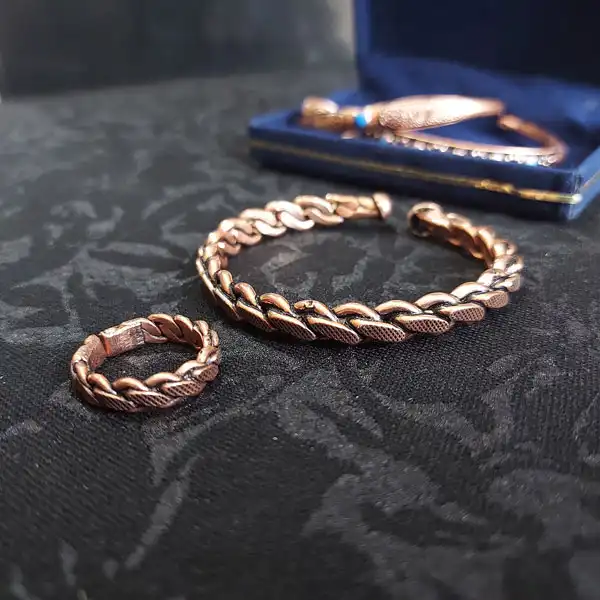 Wide Woven Copper Half-Set