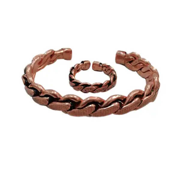 Wide Woven Copper Half-Set
