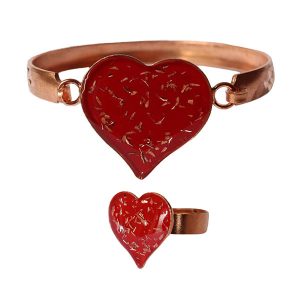 Copper Heart Jewelry Set
