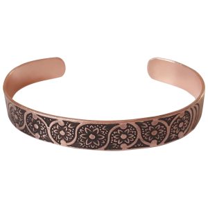 Women’s Engraved Copper Cuff Bracelet – Ivy & Floral Design JW49