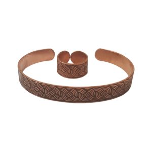 Celtic Copper Ring and Bracelet Set _ Ancient Design For Modern Style