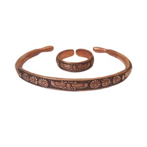 faravahar copper bracelet and ring set