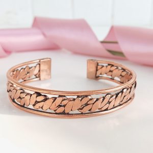 Adjustable Copper Bracelet with Stone-Shape Design