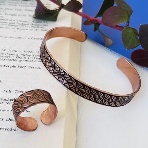 Celtic Copper Ring and Bracelet Set _ Ancient Design For Modern Style JW51.2