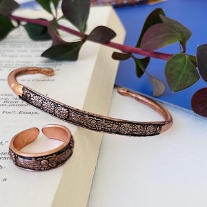 Faravahar Copper Bracelet & Ring Set code jw134.2
