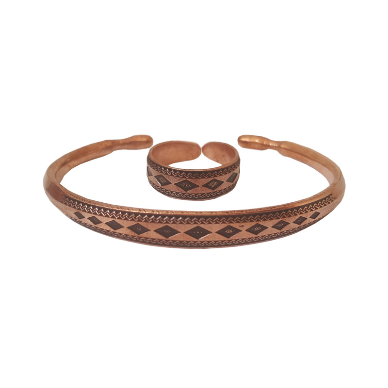 Authentic Copper Bracelet & Ring Set – Classic Heritage Design